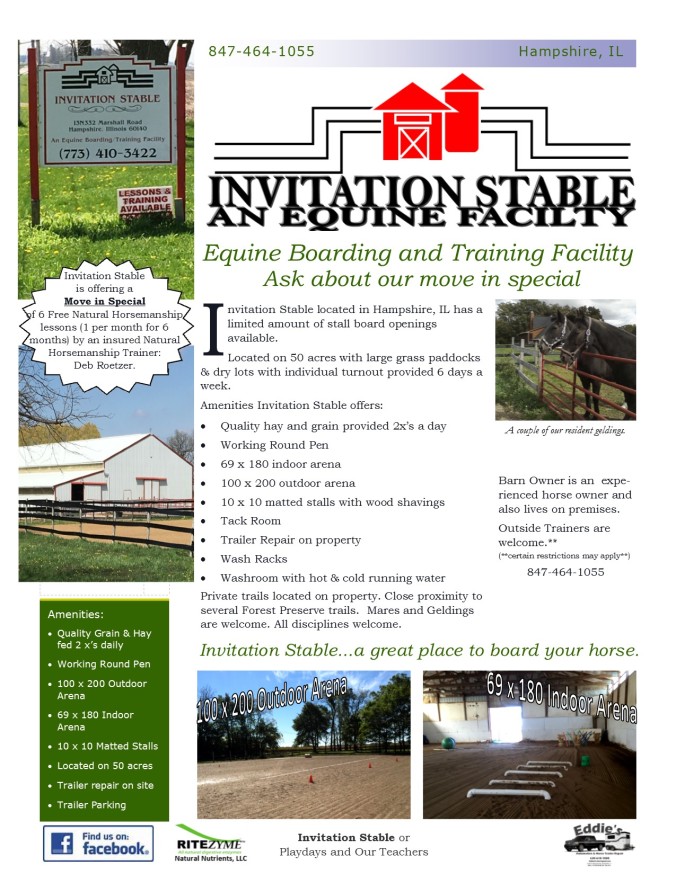 Invitation Stables - Newsletter style
